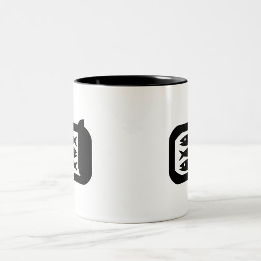 Sardine-Piktogramm-Tasse Zweifarbige Tasse (Mittel)
