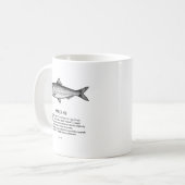 Sardine Schwarmfisch Vintage Kaffeetasse (Vorderseite Links)