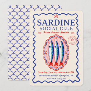 Sardine Social Club Italienische Sommerparty Einladung