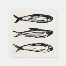 Sardine und Mackerel Cocktail Napkin