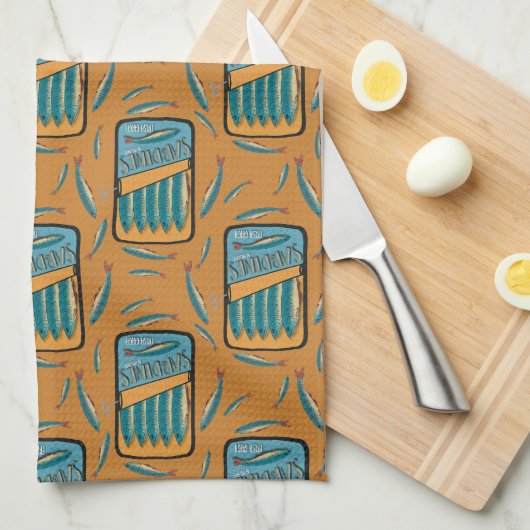 Sardinen bei Senf Geschirrtuch (Viertel Falte)