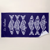 Sardinen-Blue-Hawaiian Strandtuch (Vorderseite)