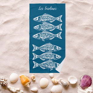 Sardinen-Blue-Hawaiian Strandtuch