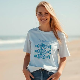 Sardinen-Blue-Hawaiian T-Shirt