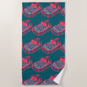 Sardinen Doodles Strandtuch (Vorderseite)