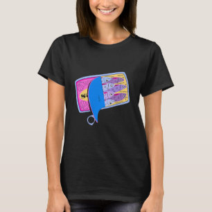 Sardinen Dosenfisch Retro-Grafik Sommer T-Shirt