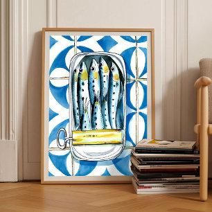 Sardinen Druck Sardinen Dose Vintage Poster Retro