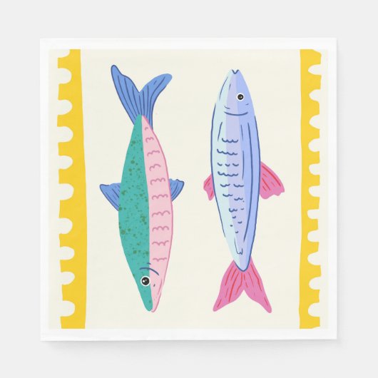 Sardinen Duo Serviette (Vorderseite)