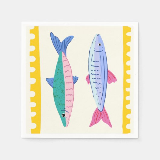 Sardinen Duo Serviette (Vorderseite)