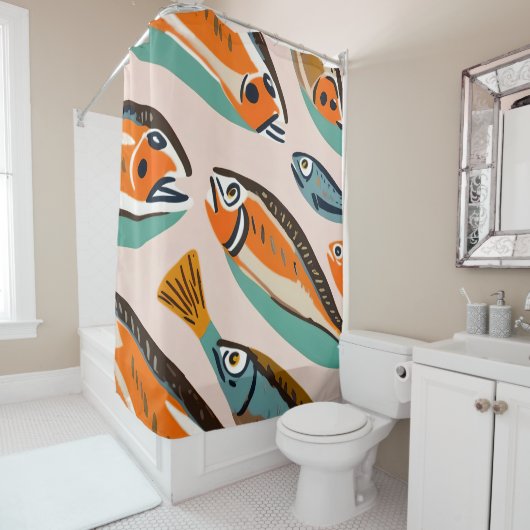 Sardinen Duschvorhang (Beispiel)