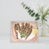 Sardinen, gegrillt postkarte (Stehend Vorderseite)