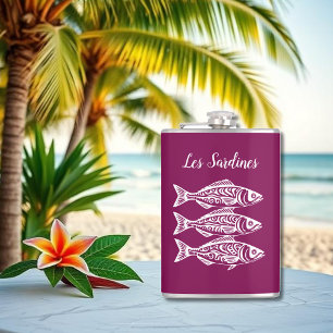 Sardinen-Hawaiian-Fisherman Core-Wine-Farbe Flachmann