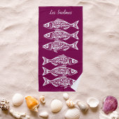 Sardinen-Hawaiian-Fisherman Core-Wine-Farbe Strandtuch