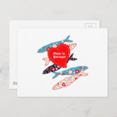 Sardinen hergestellt in Portugal Postkarte (Vorne/Hinten)