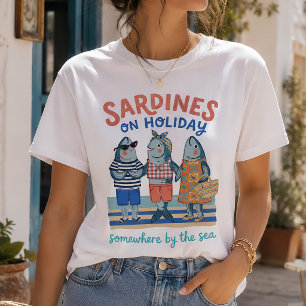 Sardinen im Urlaub Küsten-Sommer-Grafik T-Shirt
