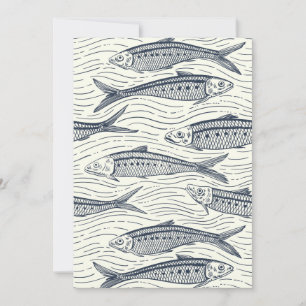 Sardinen in Bewegung in navy und elfenbein