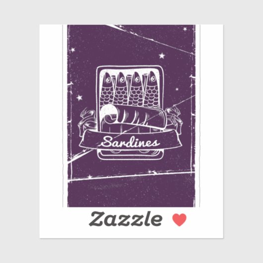 Sardinen in einer Zinn gestört Aufkleber (Blatt)