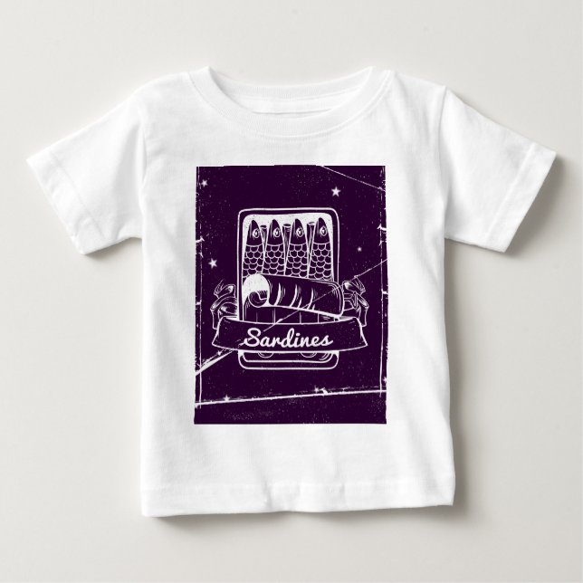Sardinen in einer Zinn gestört Baby T-shirt (Vorderseite)