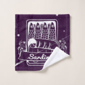 Sardinen in einer Zinn gestört Badhandtuch Set (Waschlappen)