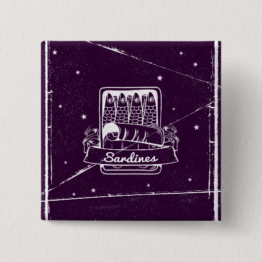 Sardinen in einer Zinn gestört Button (Vorderseite)