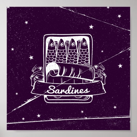 Sardinen in einer Zinn gestört Poster (Vorne)