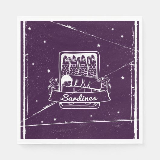 Sardinen in einer Zinn gestört Serviette (Vorderseite)