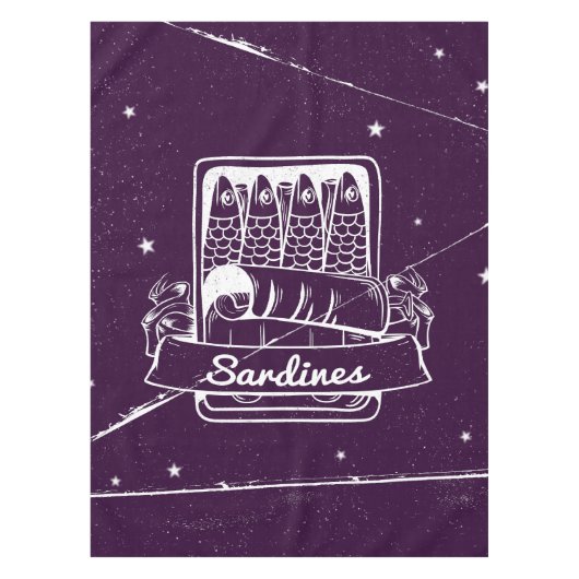 Sardinen in einer Zinn gestört Tischdecke (Vorderseite)