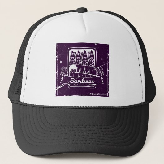 Sardinen in einer Zinn gestört Truckerkappe (Vorderseite)