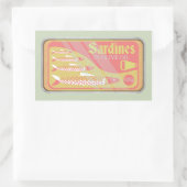 Sardinen in Retro-Poster-Stil Rechteckiger Aufkleber (Tasche)