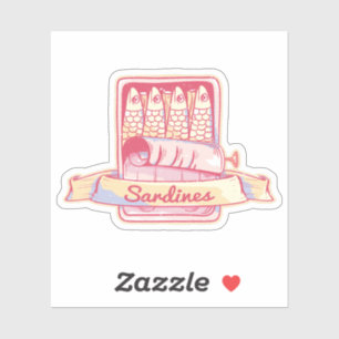 Sardinen in Zinn Aufkleber