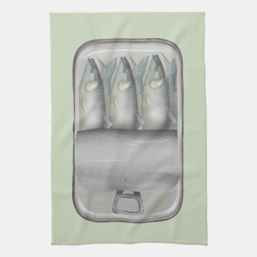 Sardinen in Zinn Geschirrtuch (Vertikal)