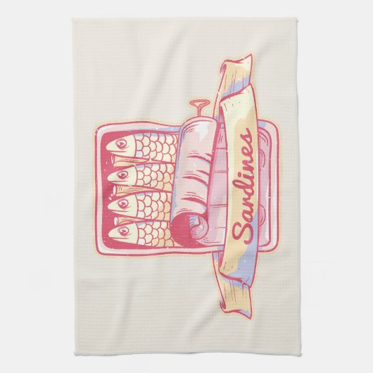 Sardinen in Zinn Geschirrtuch (Vertikal)