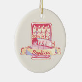 Sardinen in Zinn Keramik Ornament (Rechts)