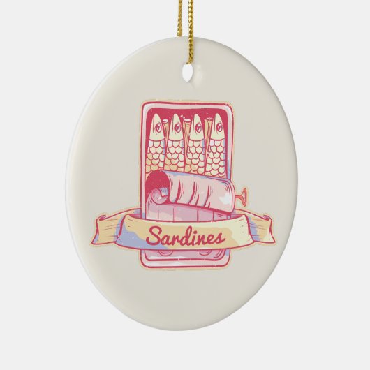 Sardinen in Zinn Keramik Ornament (Rechts)