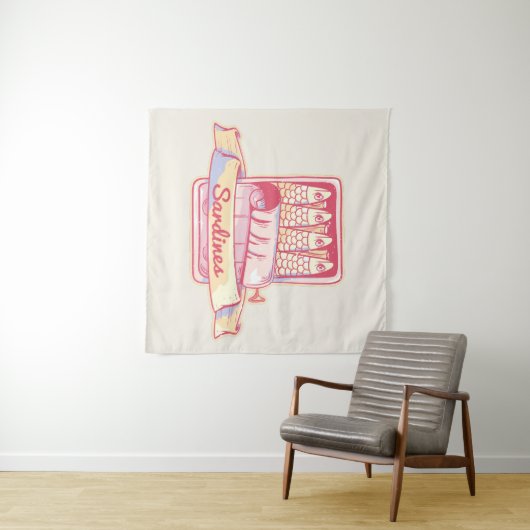 Sardinen in Zinn Wandteppich (Beispiel (Horizontal))