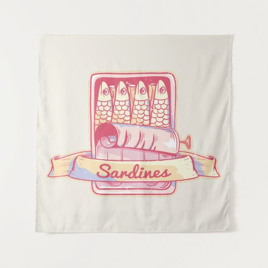 Sardinen in Zinn Wandteppich (Vorderseite)