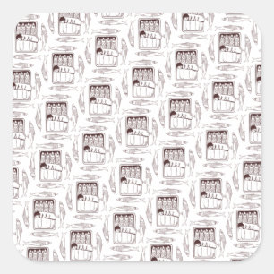 Sardinen können trans-Muster Quadratischer Aufkleber