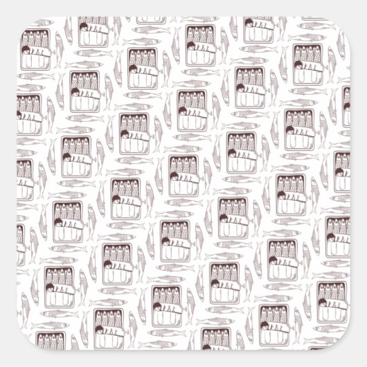 Sardinen können trans-Muster Quadratischer Aufkleber (Vorderseite)