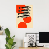 Sardinen mit Abstrakten Sun Circles Poster (Heimbüro)