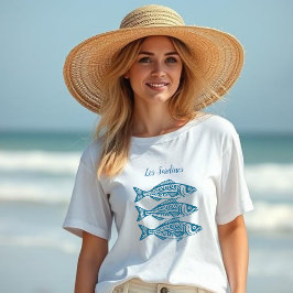 Sardinen-Ocean Blue Hawaiian Fisherman Fashion T-Shirt