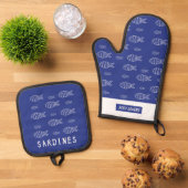 Sardinen Ofenhandschuh & Topflappen-Set (Oben Unten)