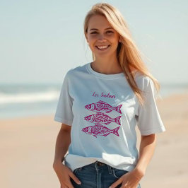 Sardinen-rosa Hawaiisch T-Shirt