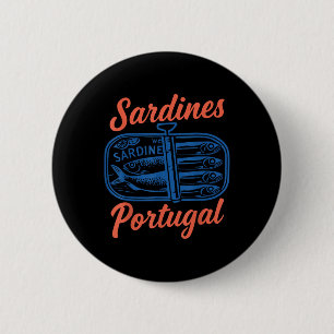 Sardinen Tinned Fish Retro Grafik für Männer Fraue Button