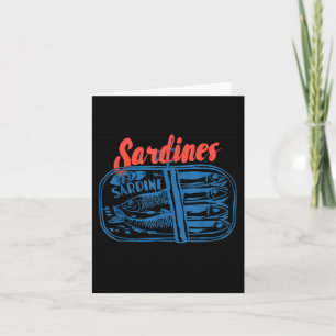 Sardinen Tinned Fish Retro Grafik für Männer Fraue Karte