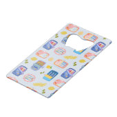 Sardinen und Zitronen Geldbeutel Flaschenöffner (Rückseite Schrägansicht)