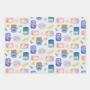 Sardinen und Zitronen Geschenkpapier Set