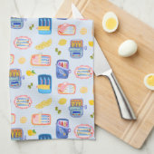 Sardinen und Zitronen Geschirrtuch (Viertel Falte)