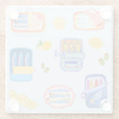 Sardinen und Zitronen Glasuntersetzer (Rückseite)