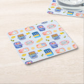 Sardinen und Zitronen Rechteckiger Pappuntersetzer (angewinkelt)