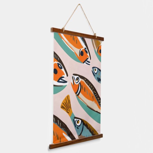 Sardinen Wandteppich Mit Holzrahmen (Gewinkelt)